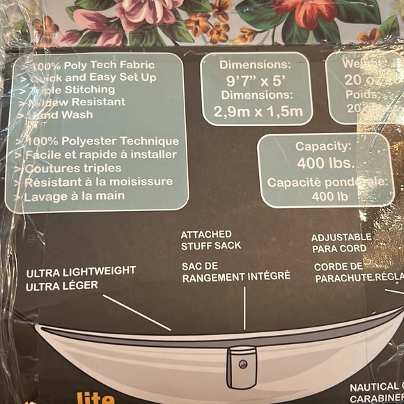 Hammock Ultra Light Firelite Packable 400 lbs Parachute  Quality Tech Fabric - Picture 2 of 11